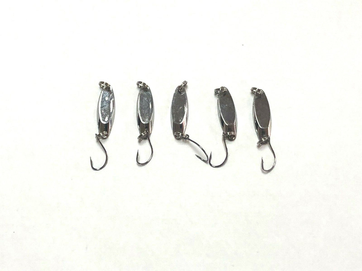 Fishing Lure Spoons Set - Kastmaster Style for Trout, Bass, Crappie - 1/16 oz, 1.5" Hooks, Silver & Gold