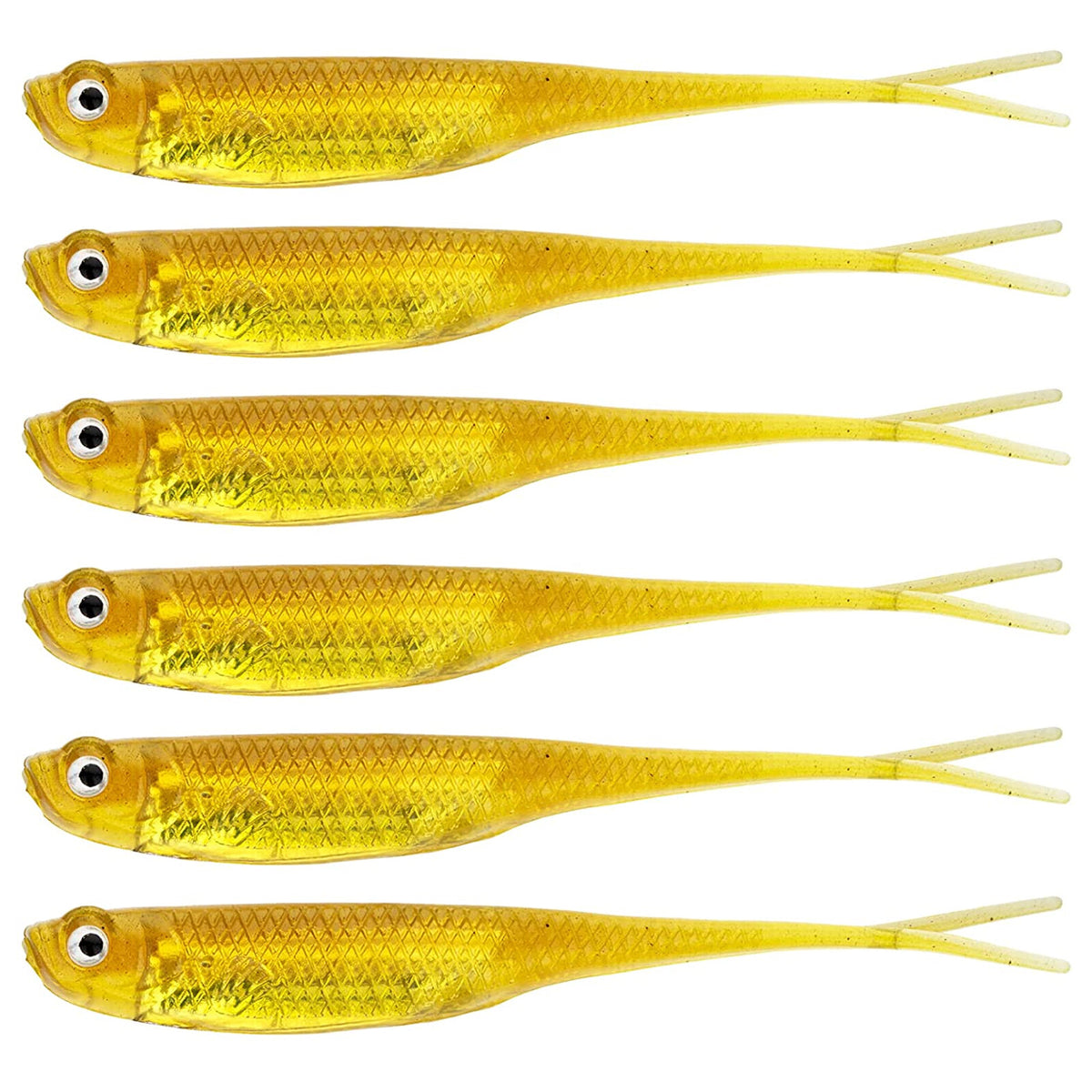 6Pcs Soft Swimbait Fishing Lures - Realistic Jerk Shad Minnow Drop Shot Baits