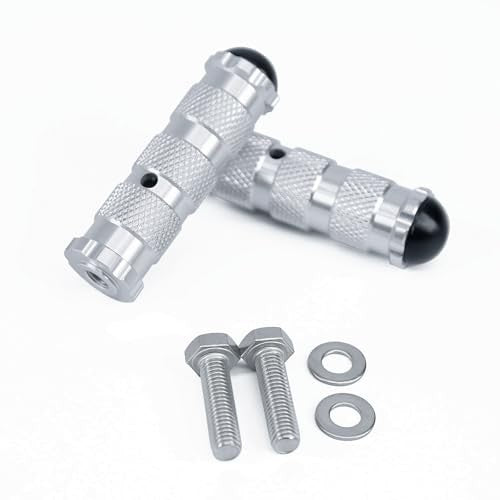 Universal 8mm Motorcycle Foot Pegs with Bolts - Anti-Slip Aluminum Pedals
