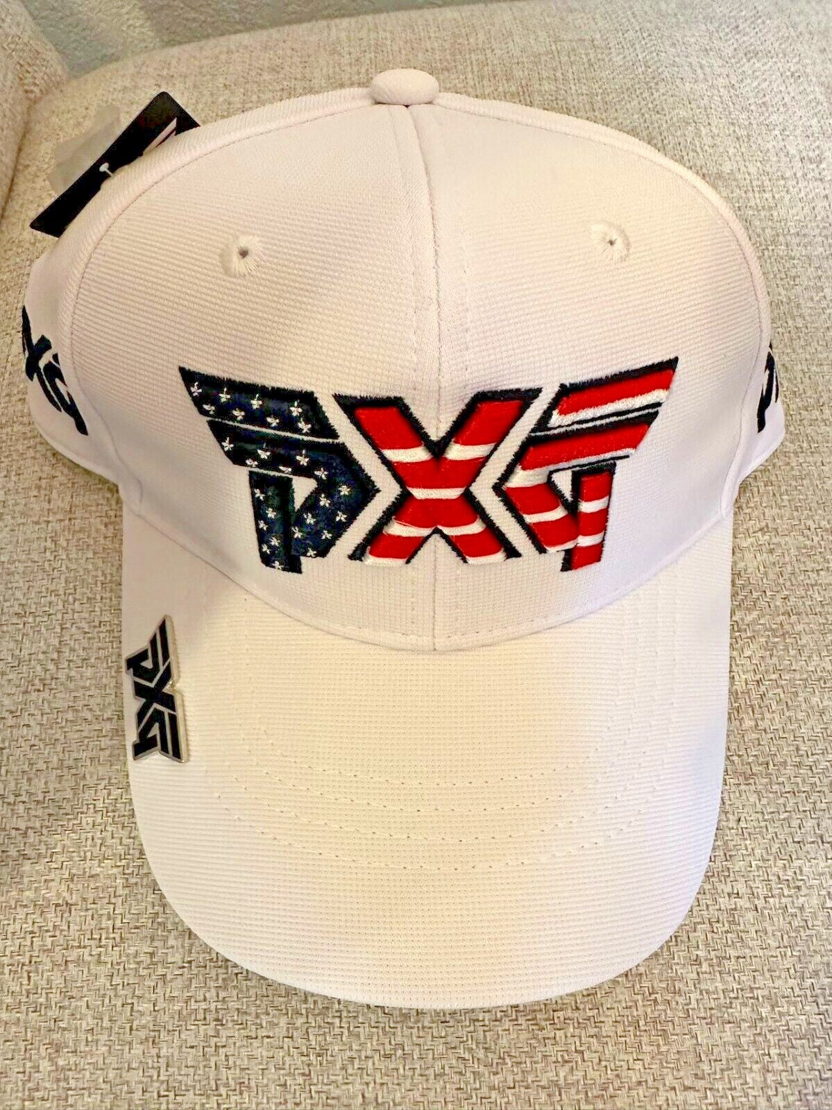 Adjustable Baseball Cap - New Authentic PXG Logo Golf Hat in White & Navy