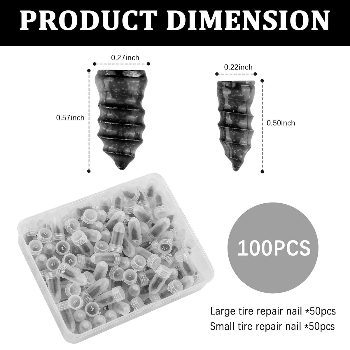 100-Piece Tire Repair Kit for Car Motorcycle Truck Flat Puncture Fix