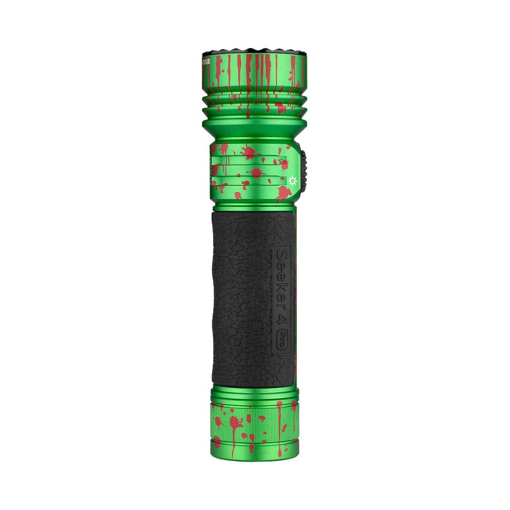 High Power Tactical Flashlight 4600 Lumens with Holster & Clip - Zombie Green