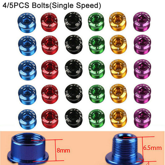 Aluminum Bike Chainring Bolts for MTB Road BMX - 4/5 pcs