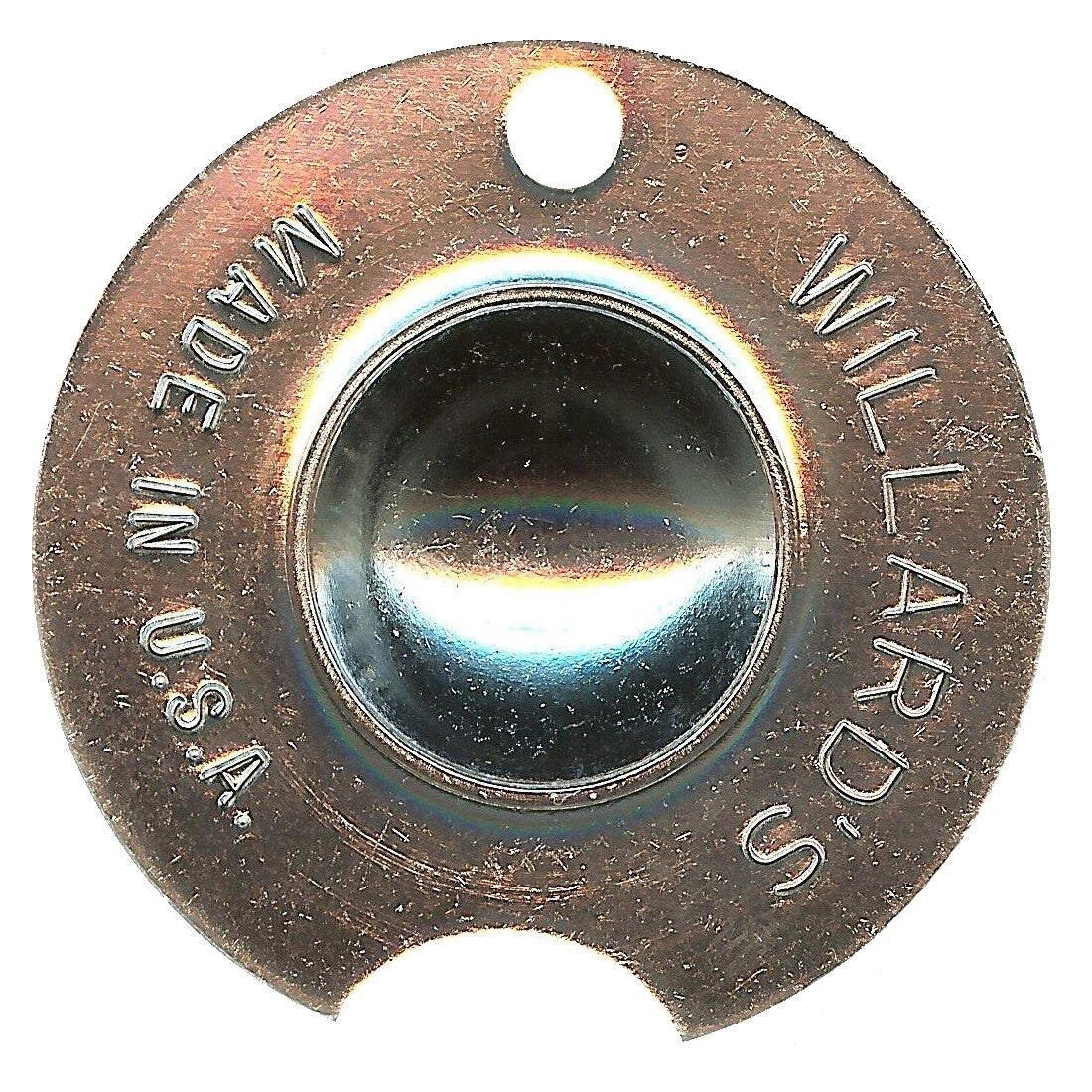 Willards Pool Cue Tip Shape Tool with Dime Radius Gauge