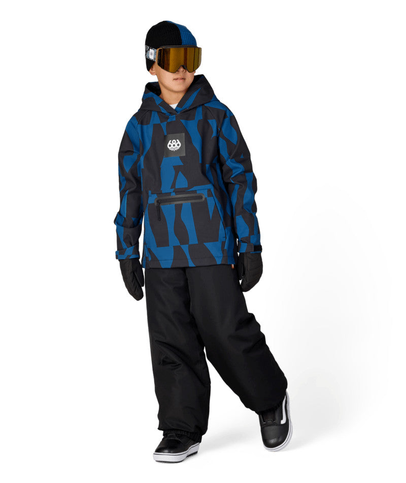 Waterproof Hooded Sweatshirt for Boys - Medium, Blue Ash Shapes