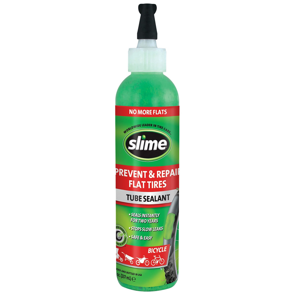 Bike Tube Sealant 8oz Puncture Repair Prevents Flats Green