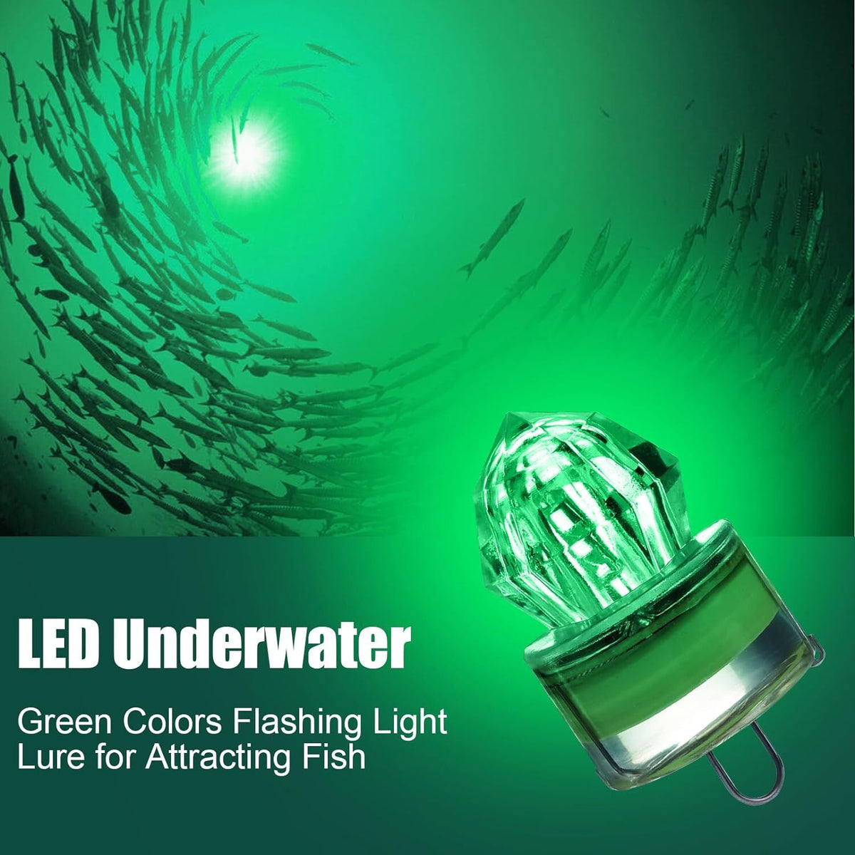 Fishing LED Underwater Strobe Light Green for Deep Drop Bait Lure - 10 Pcs