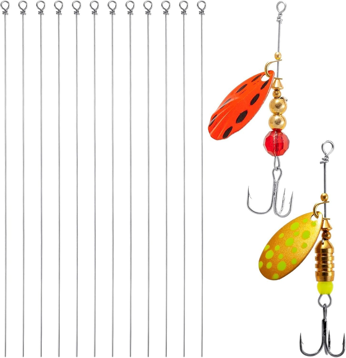 Stainless Steel Fishing Wire Spinner Kit for Custom Lures - 100 Pieces