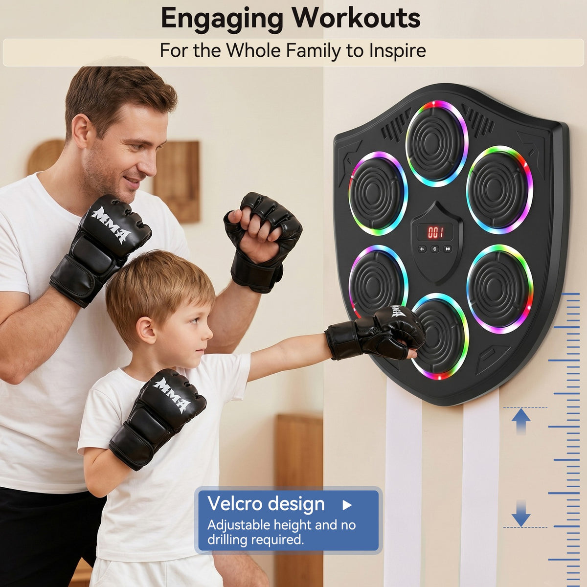 Bluetooth Music Boxing Machine for Kids & Adults Wall-Mounted Workout Trainer