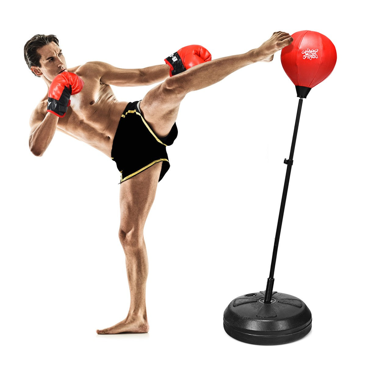 Adjustable Standing Boxing Punching Bag Set with Gloves for Teens & Adults