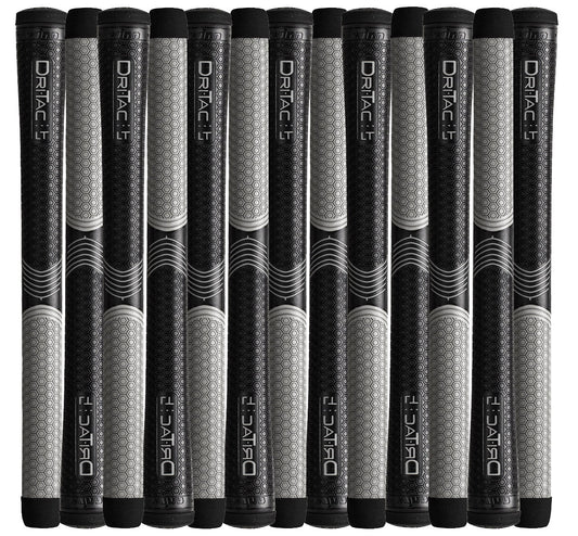 Oversize Golf Grip Dri-Tac LT Less Taper Black Gray Set of 6-13