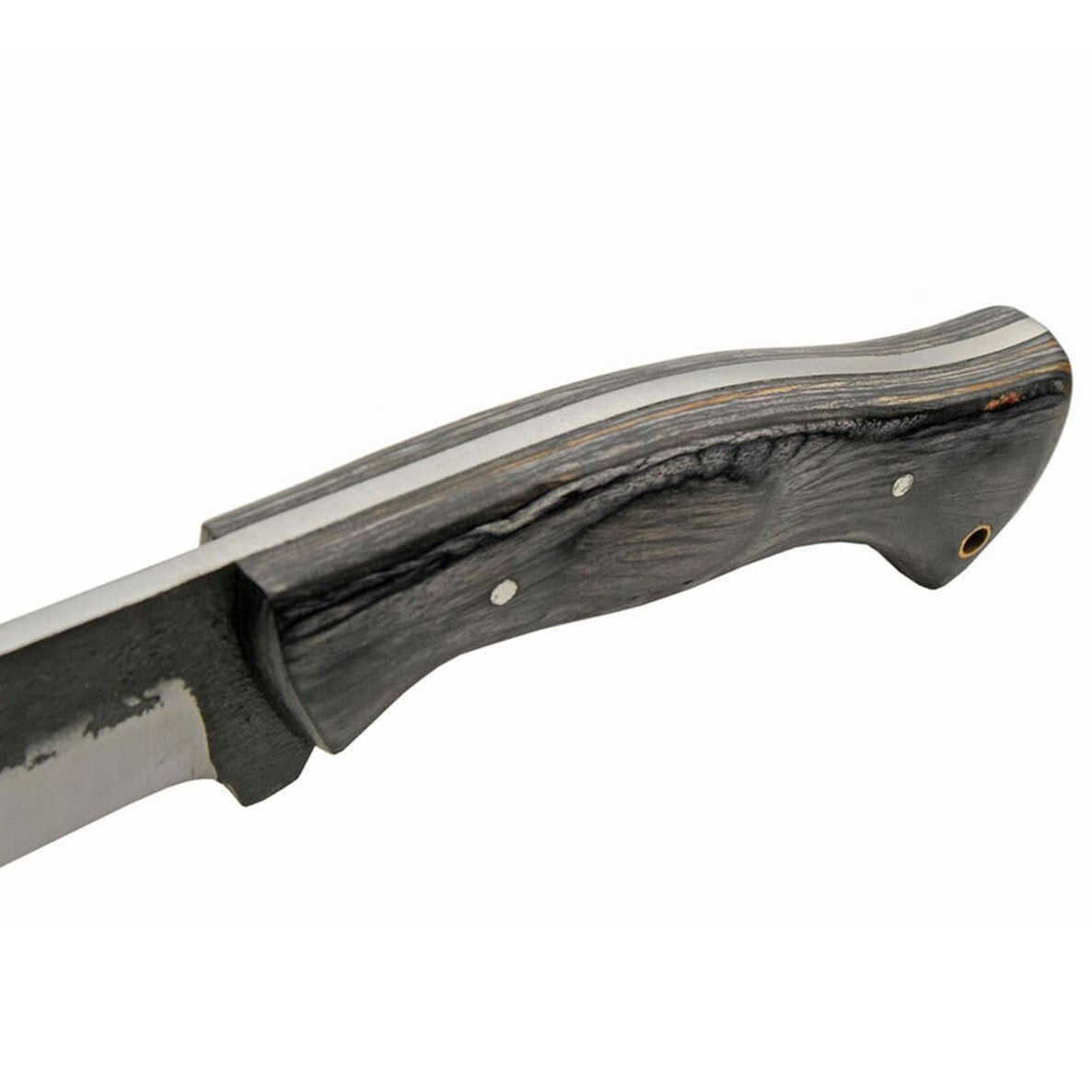 18-Inch High Carbon Steel Machete with Leather Sheath - Full Tang Outdoor Tool