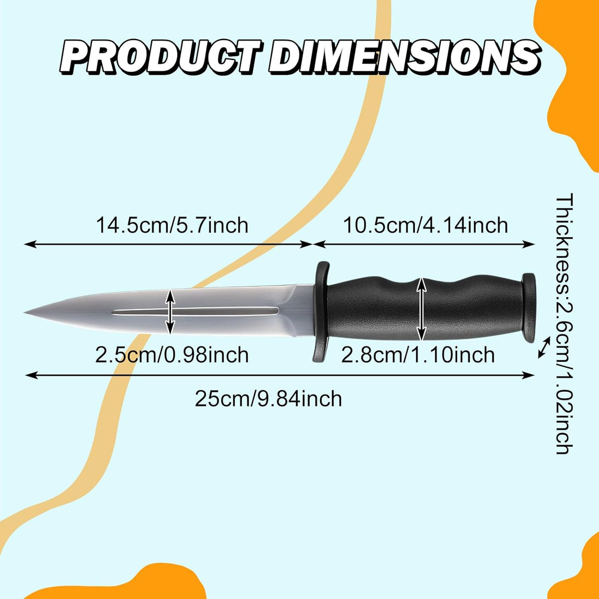 Plastic Training Knife Set - 9.8 Inch Fake Dagger for Martial Arts Practice