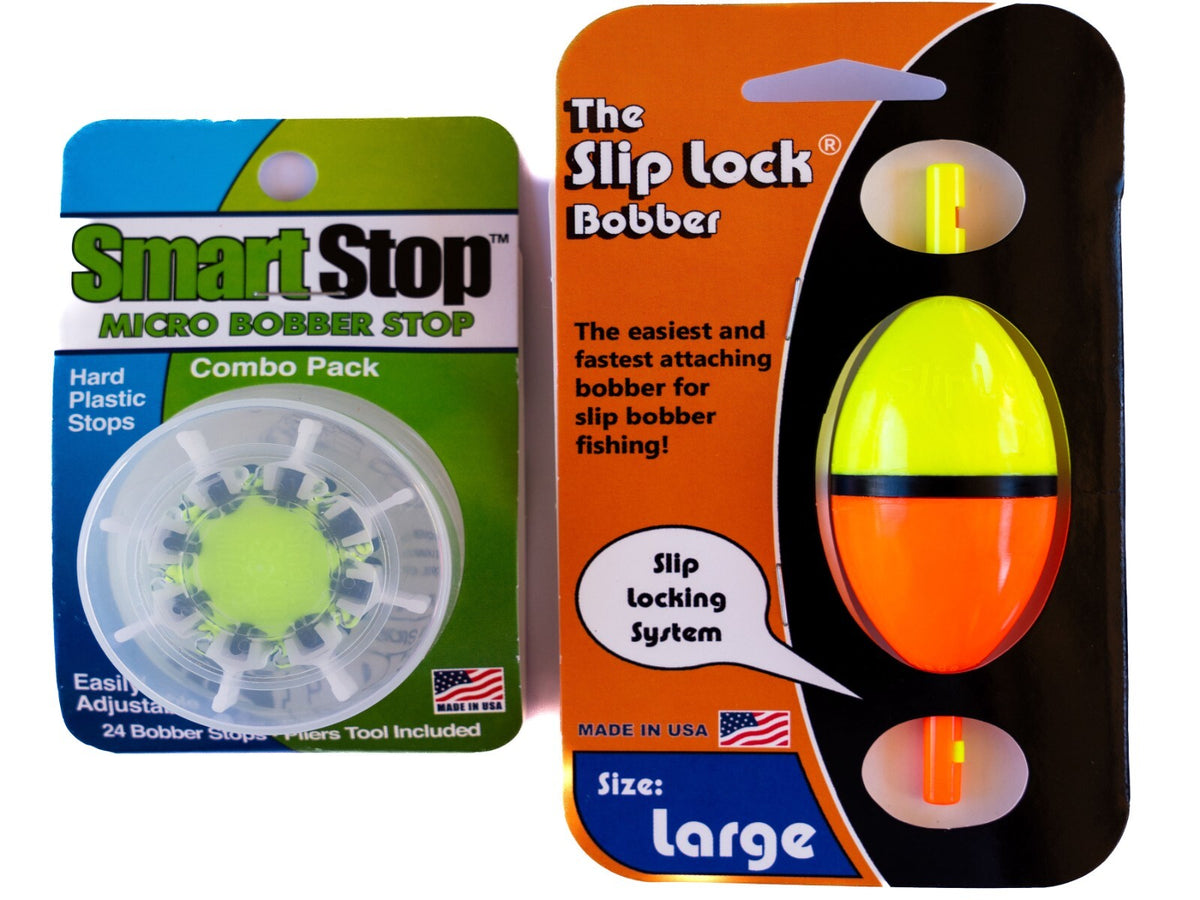 Fishing Slip Bobber & Micro Stop Combo Pack - Adjustable Depth Tackle System