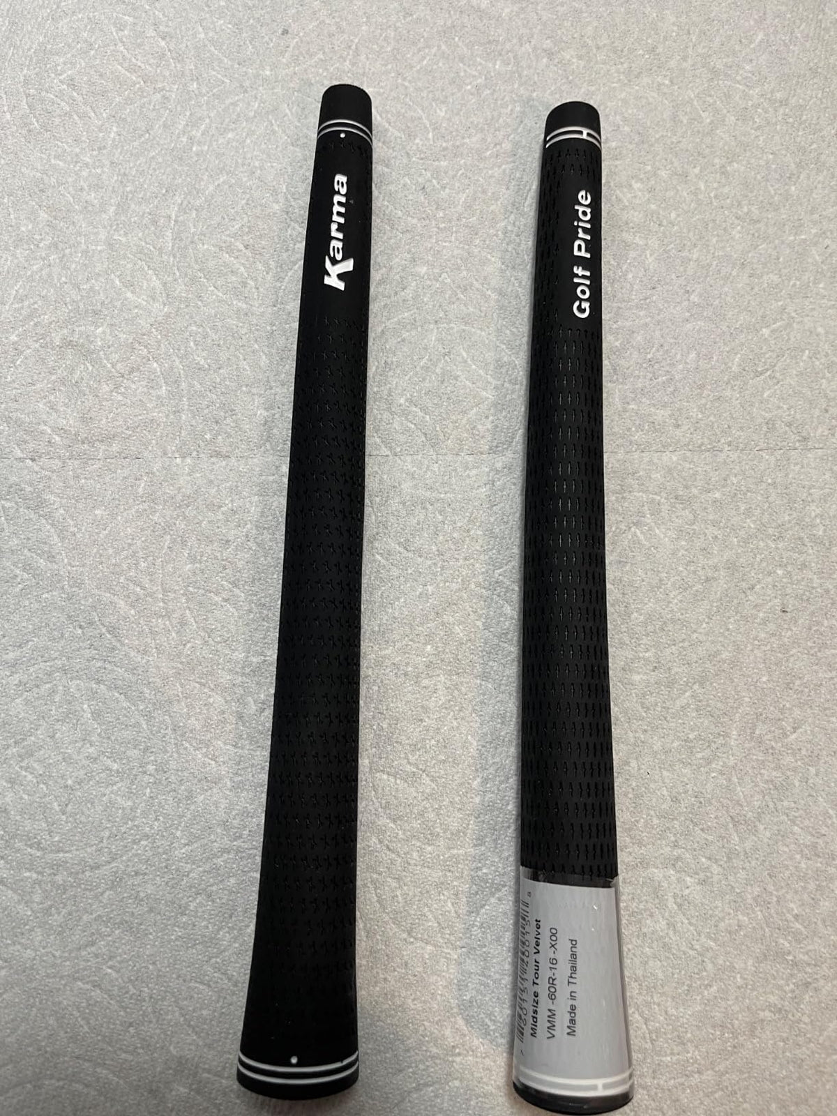 Karma Velour Black Golf Grips Standard Size 51g Round & Ribbed Core
