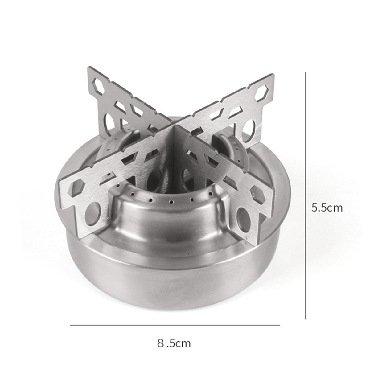 Portable Camping Mini Alcohol Stove with Cross Stand - Lightweight Stainless Steel Burner