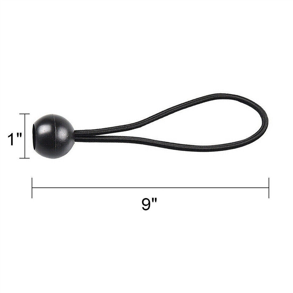 Heavy Duty Black Bungee Cord Tie Down Straps - Canopy Tarp Ties 6" & 9"