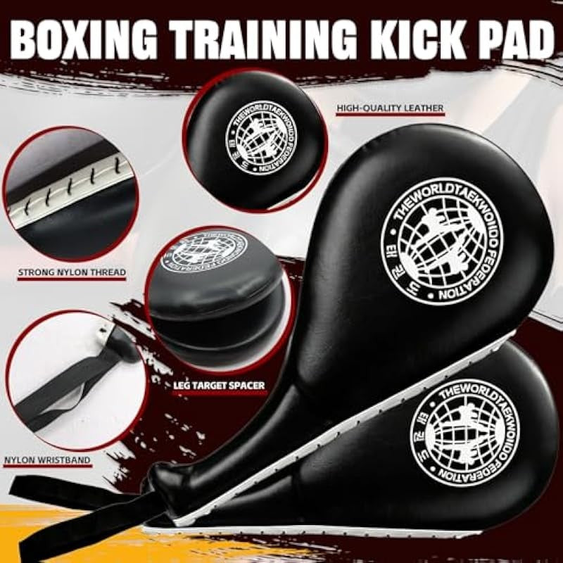 Martial Arts Sparring Gear Set with Punching Mitts and Kick Pads for Teens