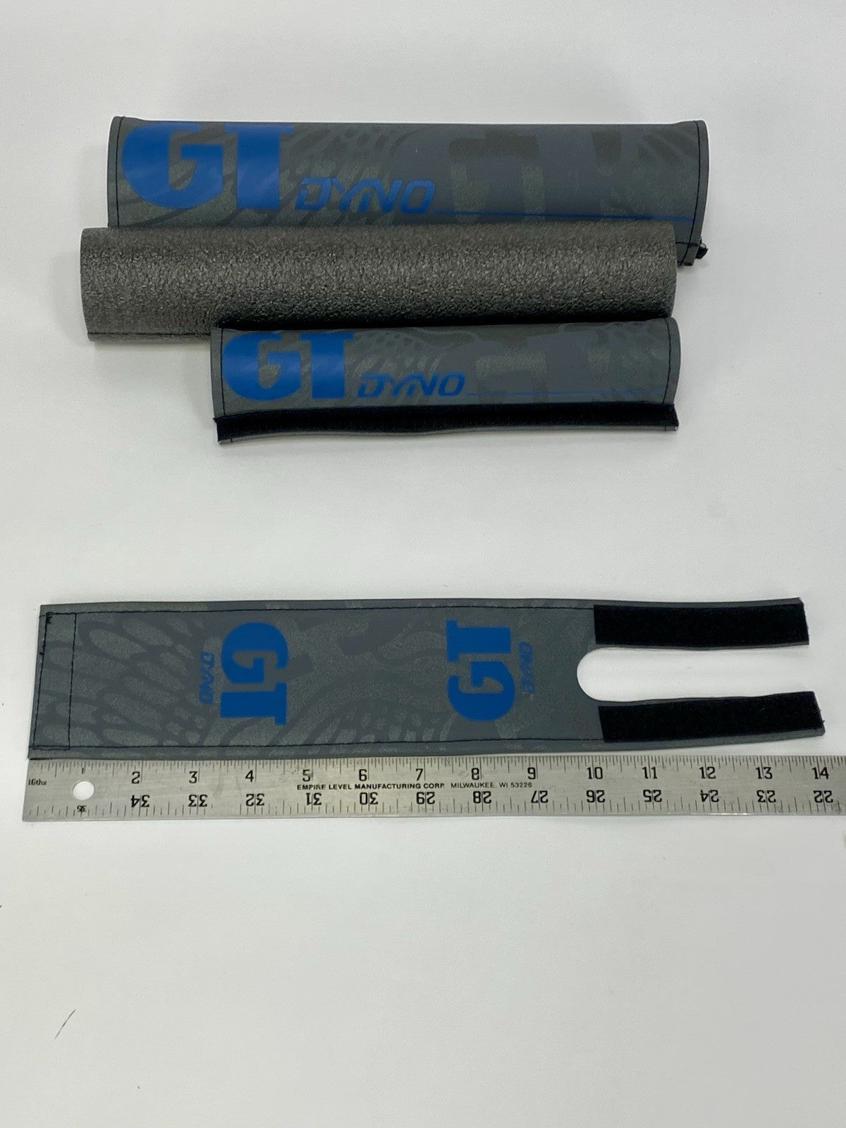 BMX Pad Set for GT DYNO 1989 Re-issue - Reflective Frame, Handlebar & Stem Pads, Black & Blue