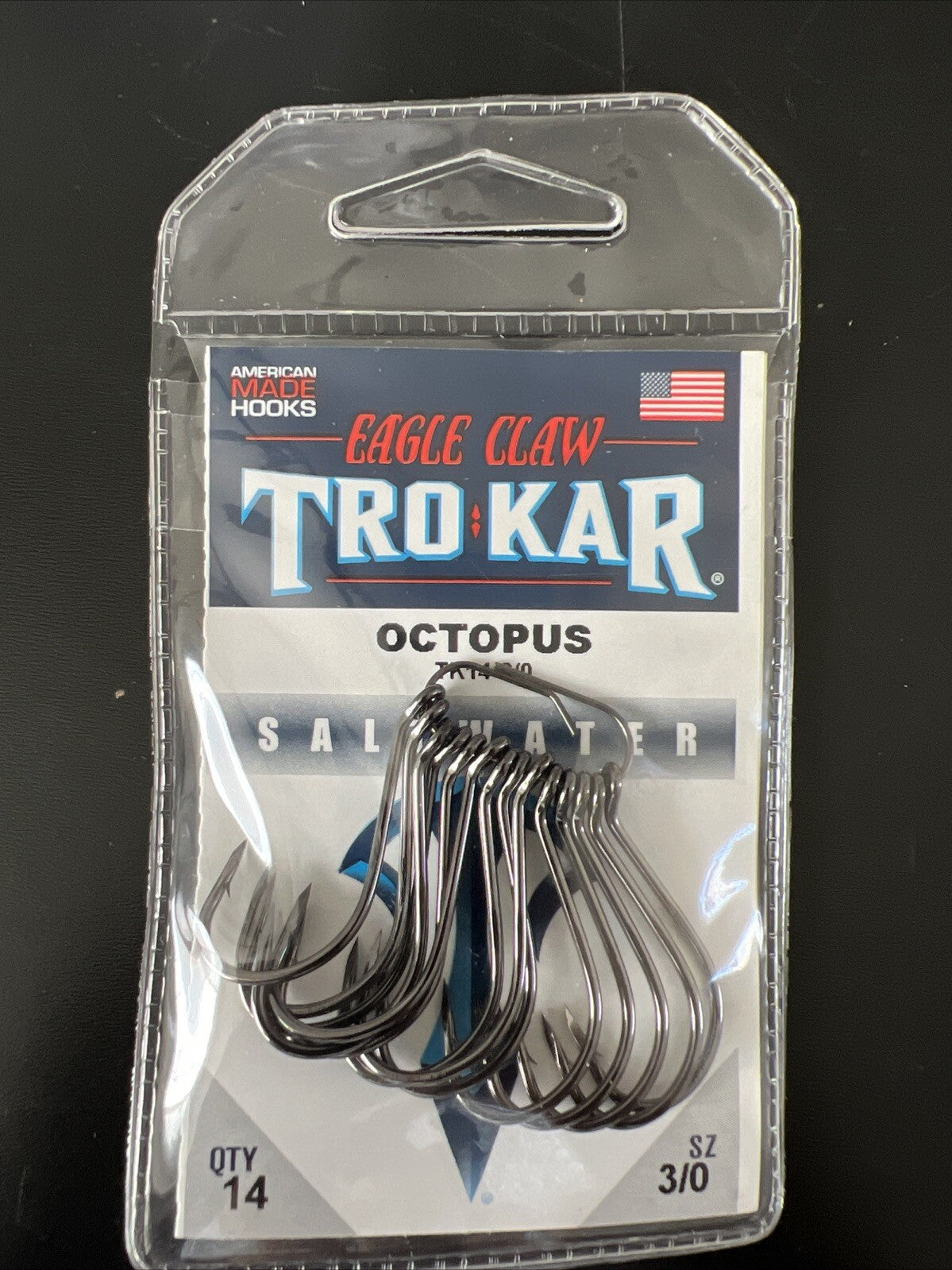 Saltwater & Freshwater Fishing Hooks - Octopus Style, Sharp, Durable - Pack of 14