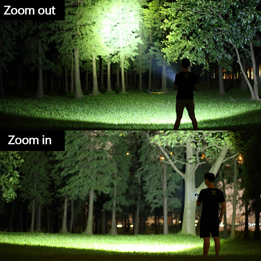 Super Bright LED Flashlight Tactical Rechargeable Work Light - 9000000 Lumens