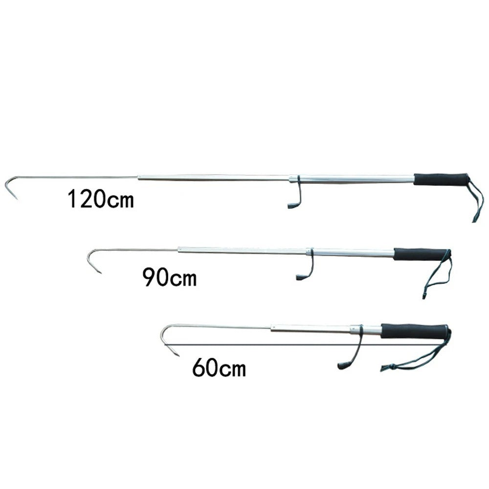 Telescopic Fishing Gaff with Wear-Resistant Handle - Stainless Steel Hook Outdoor