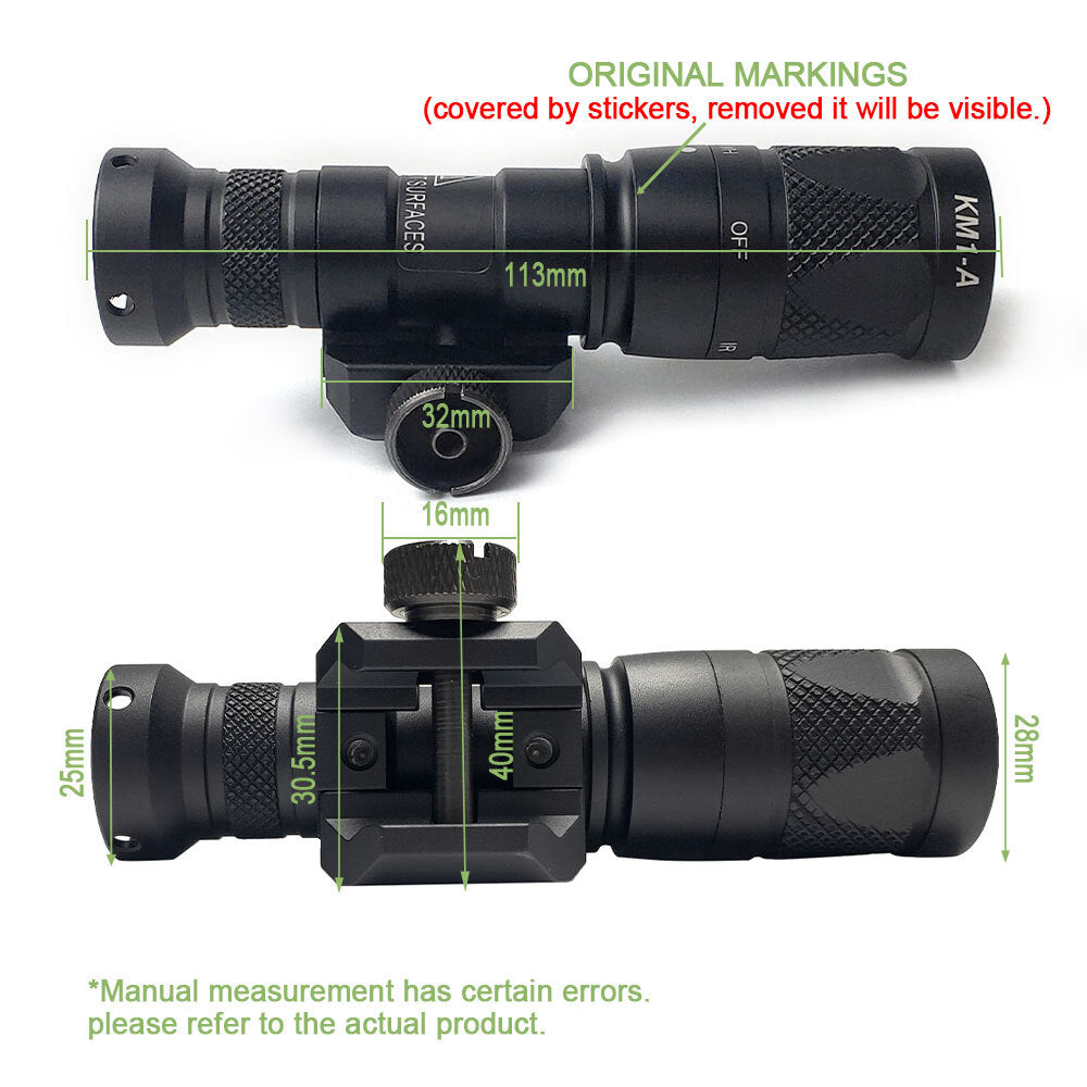 Tactical Helmet Light with IR Flashlight Mount for M300V – Aluminum, S/S MA-X Bracket