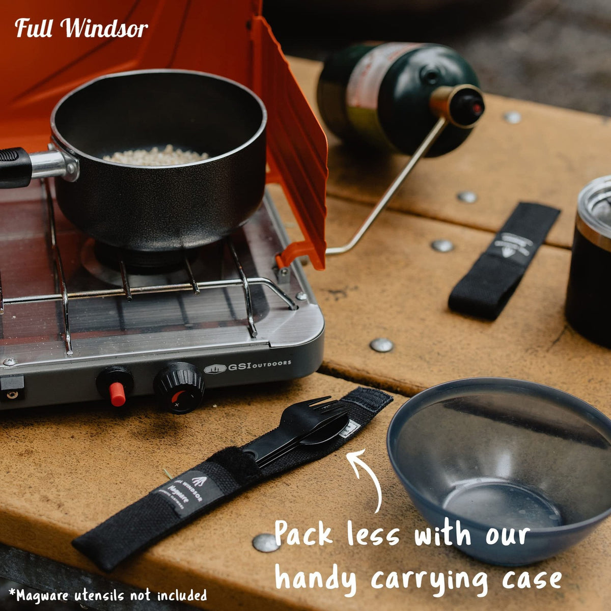Travel Camping Utensil Set Pouch - Reusable Foldable Cutlery Holder