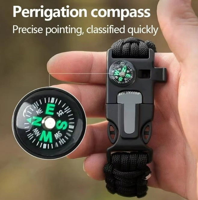 Survival Paracord Bracelet with Flint, Compass & Multi-Tool Outdoor Gear