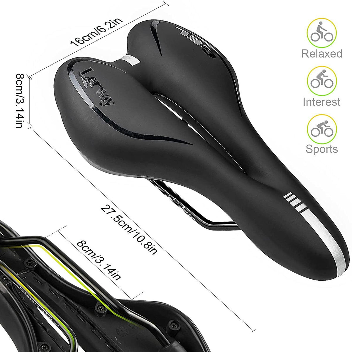 Comfort Gel Bike Saddle for Mountain and Road Bicycles Waterproof