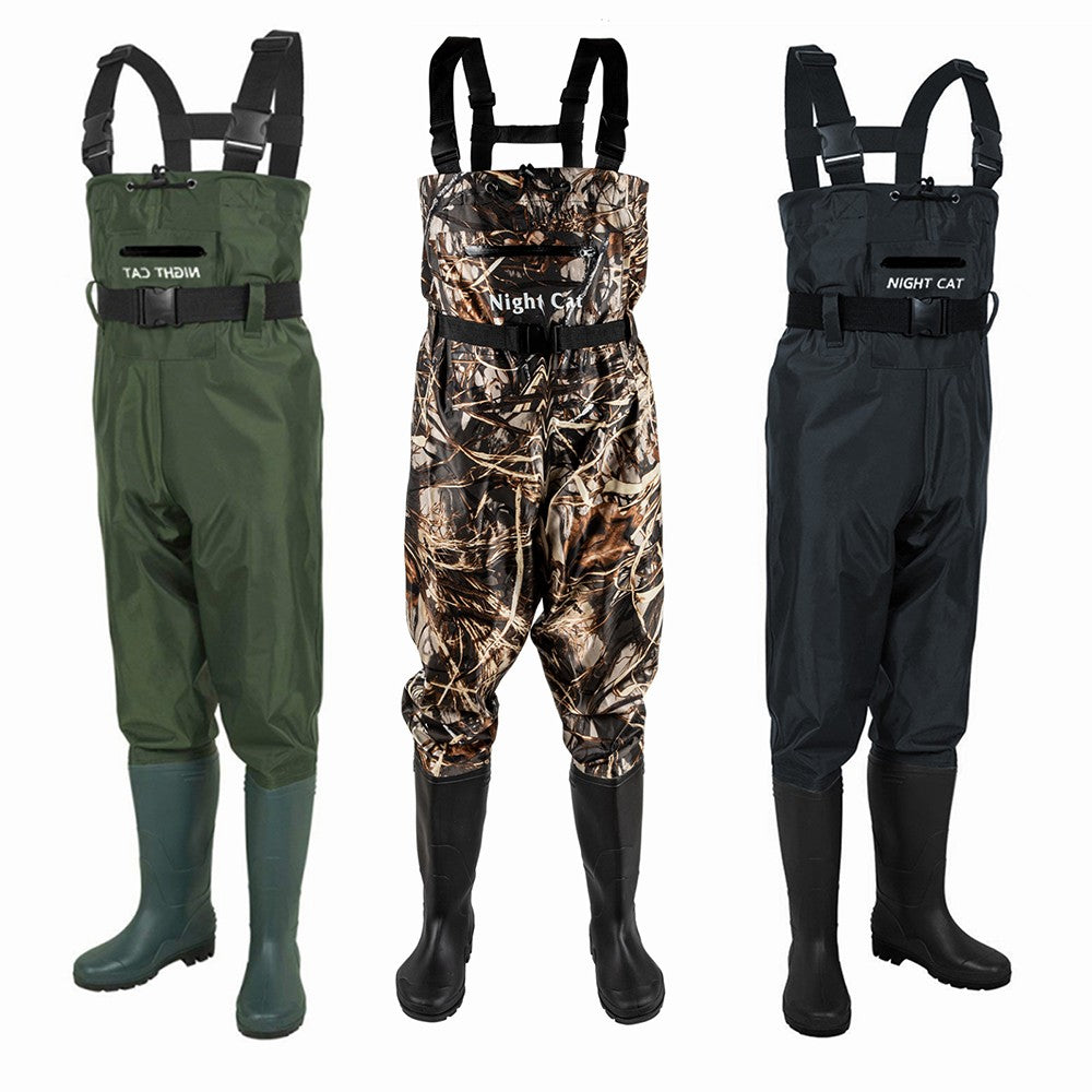 Waterproof Nylon Chest Waders for Fishing and Hunting with Cleated Sole