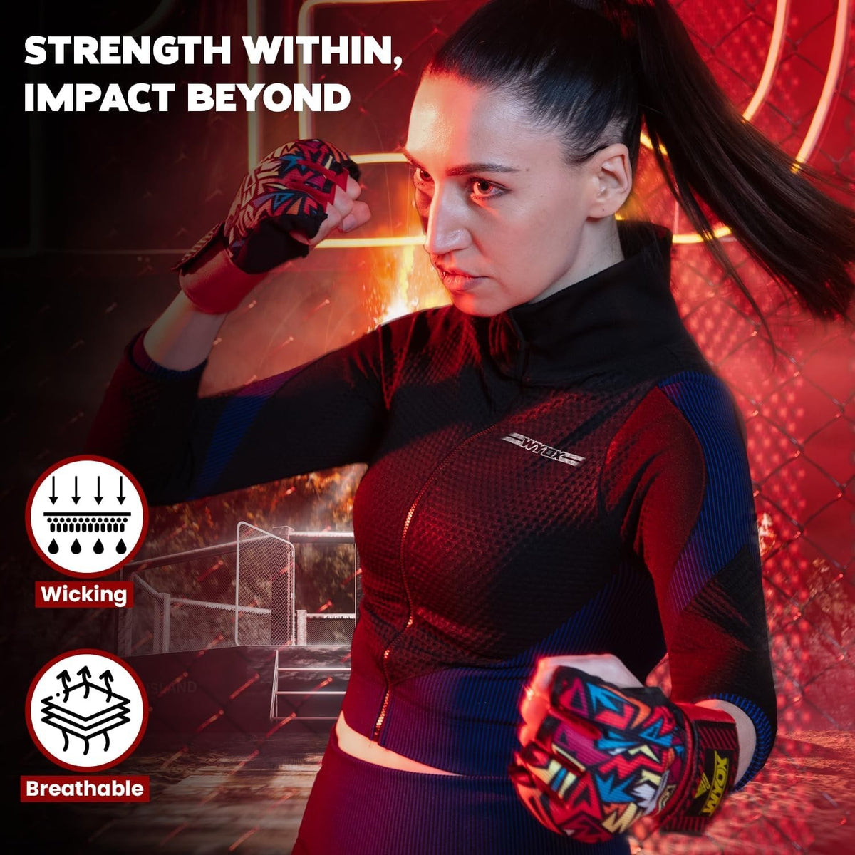80cm Gel Boxing Hand Wraps Inner Gloves with Wrist Straps for Martial Arts