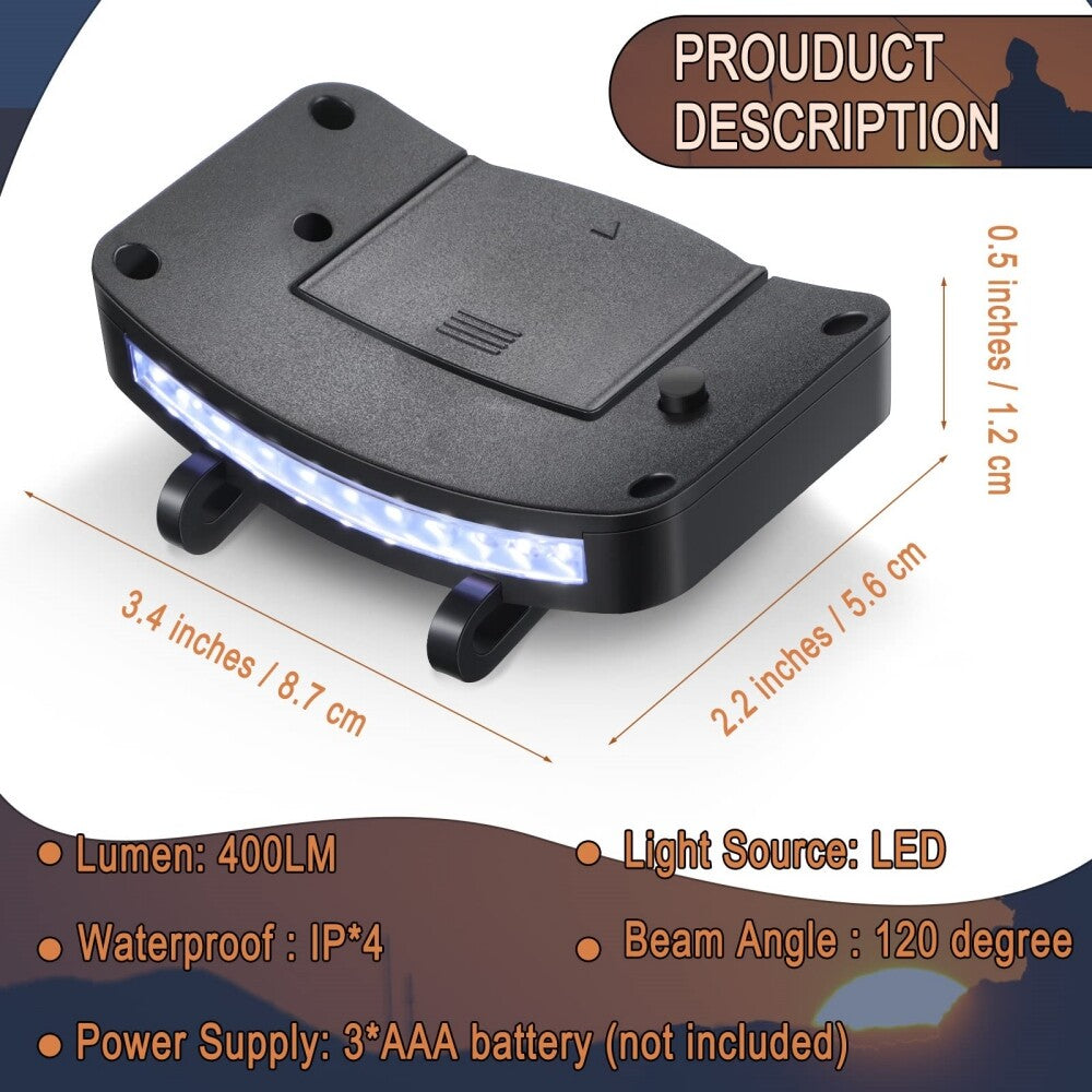 Ultra Bright LED Clip-On Cap Light for Fishing Camping and Outdoor Activities