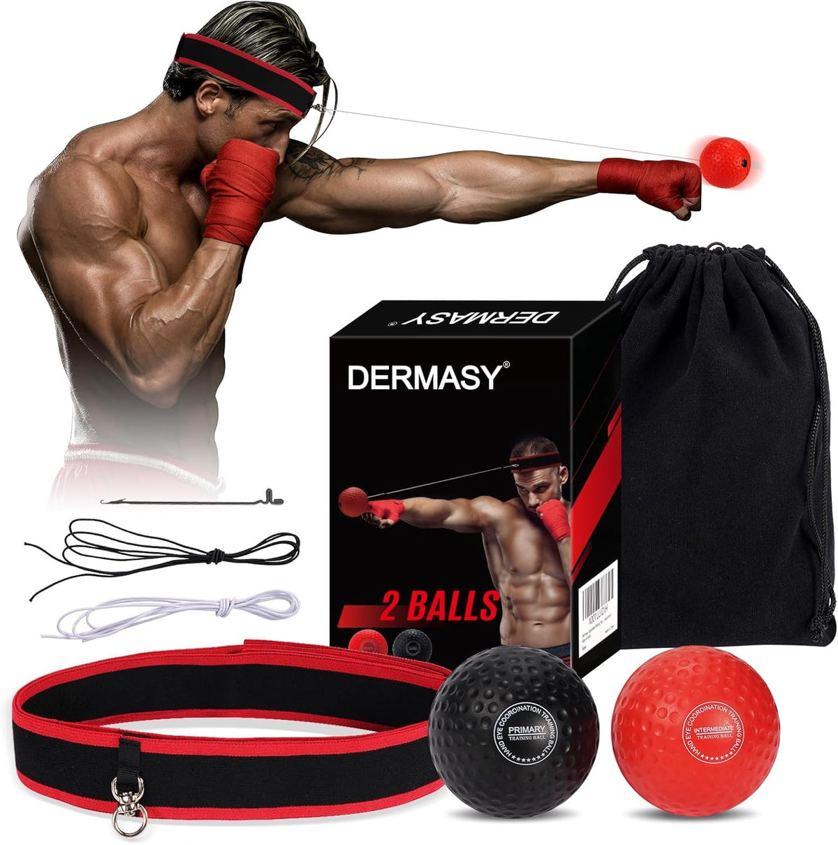 Upgraded Boxing Reflex Ball Set with Headband for Reaction & Training