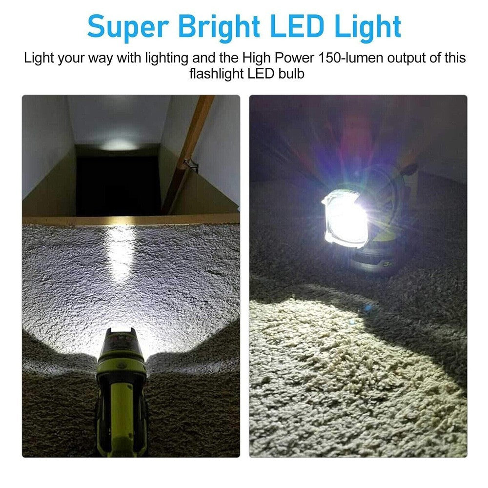 LED Flashlight Worklight Bulb 19.2V P13.5S for Craftsman 19V Tools - White