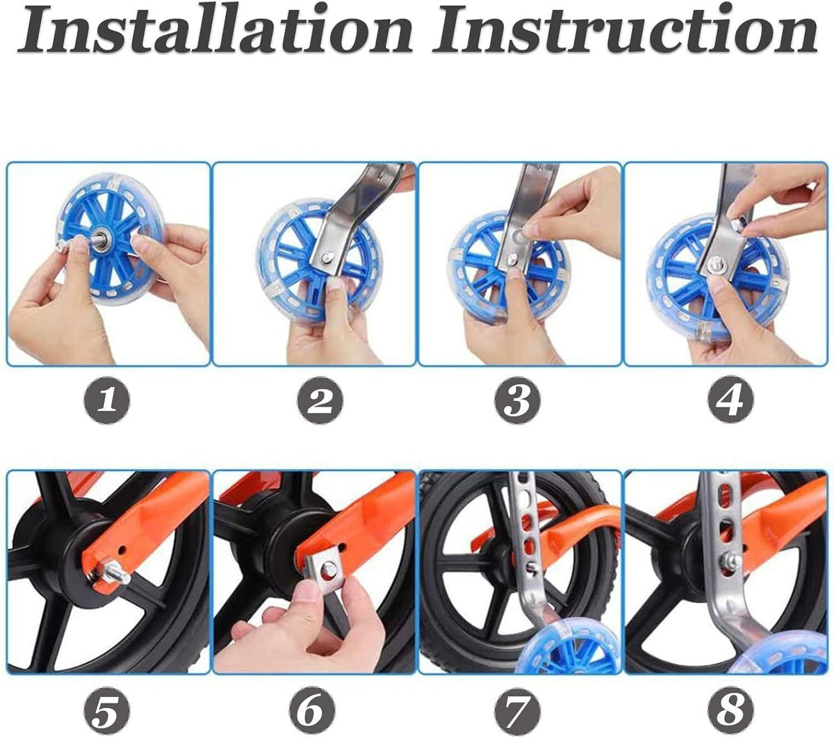 Heavy Duty Kids Bike Training Wheels for 12-20 Inch Bicycles - Safe Stable Stabilizers