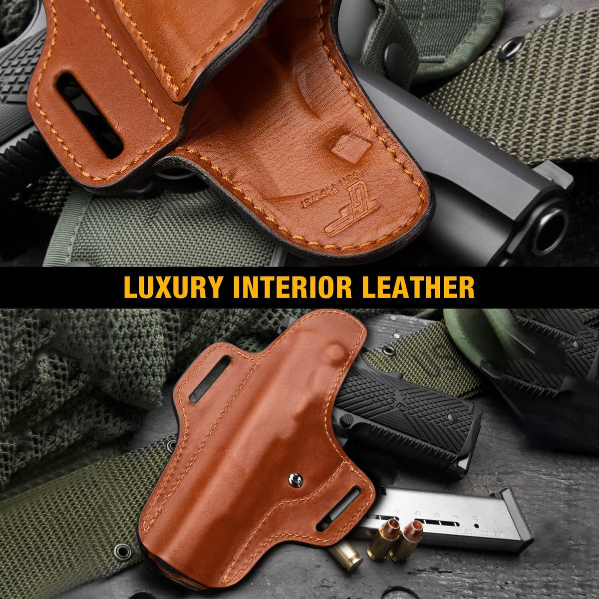 1911 Leather Holster for 5-Inch Barrels OWB Concealed Carry - Fits Colt Kimber Springfield