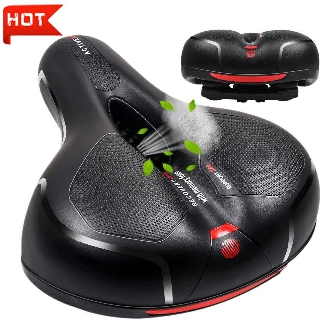Extra Wide Gel Bicycle Saddle Seat Cushion for Comfort & Shock Absorption