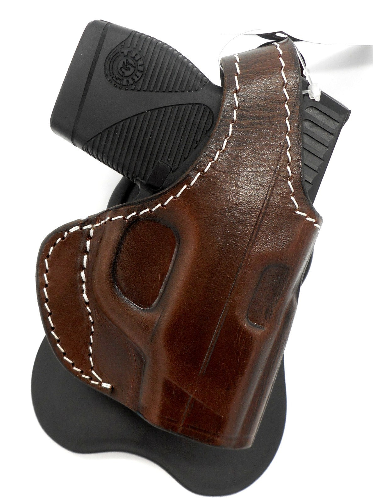 Right Hand Leather Rotating Holster for Pistols - Heavy-Duty Paddle Design
