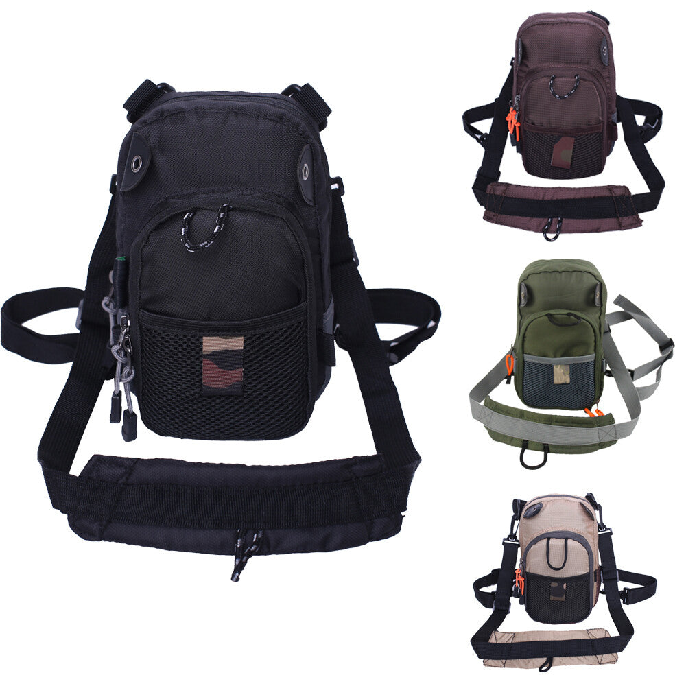 Fly Fishing Chest Bag Lightweight Waist Pack Tackle Organizer Black