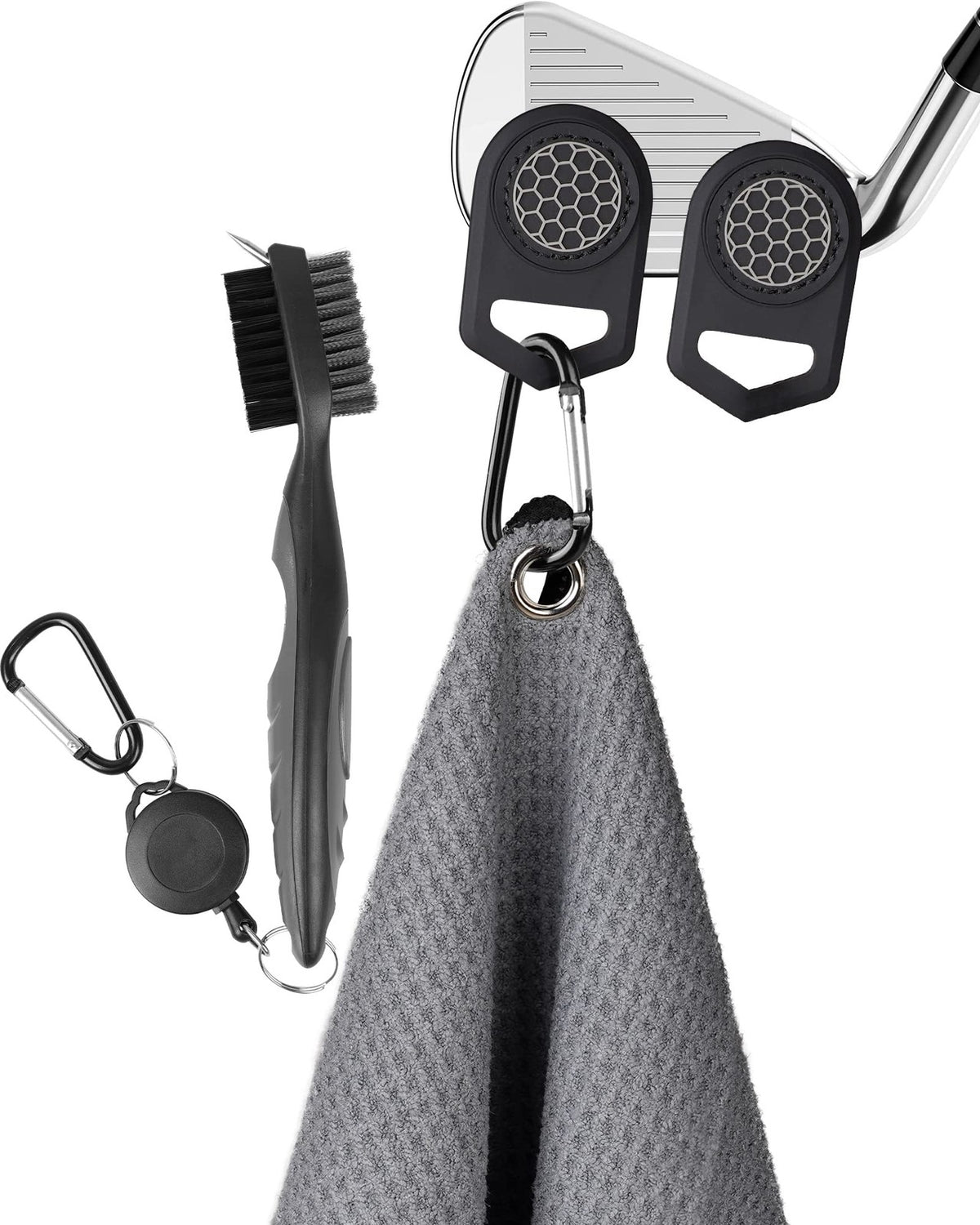 Magnetic Microfiber Golf Towel with Clip - Reversible, Quick Dry, 23.6x15.7in