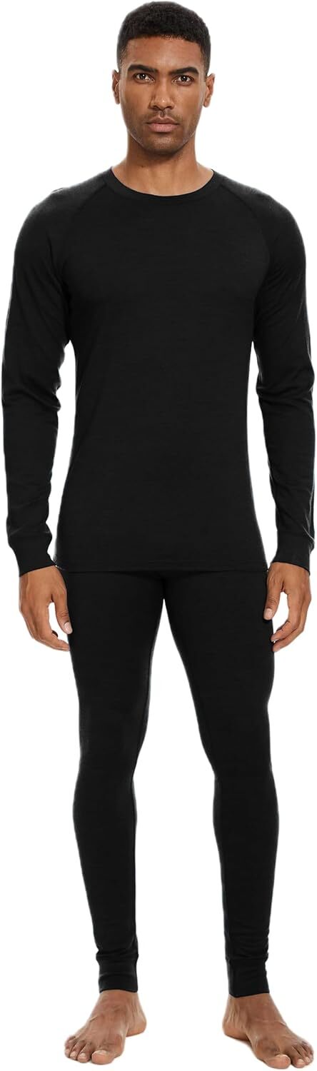 Men's Merino Wool Base Layer Sets for Winter Warmth and Moisture Wicking