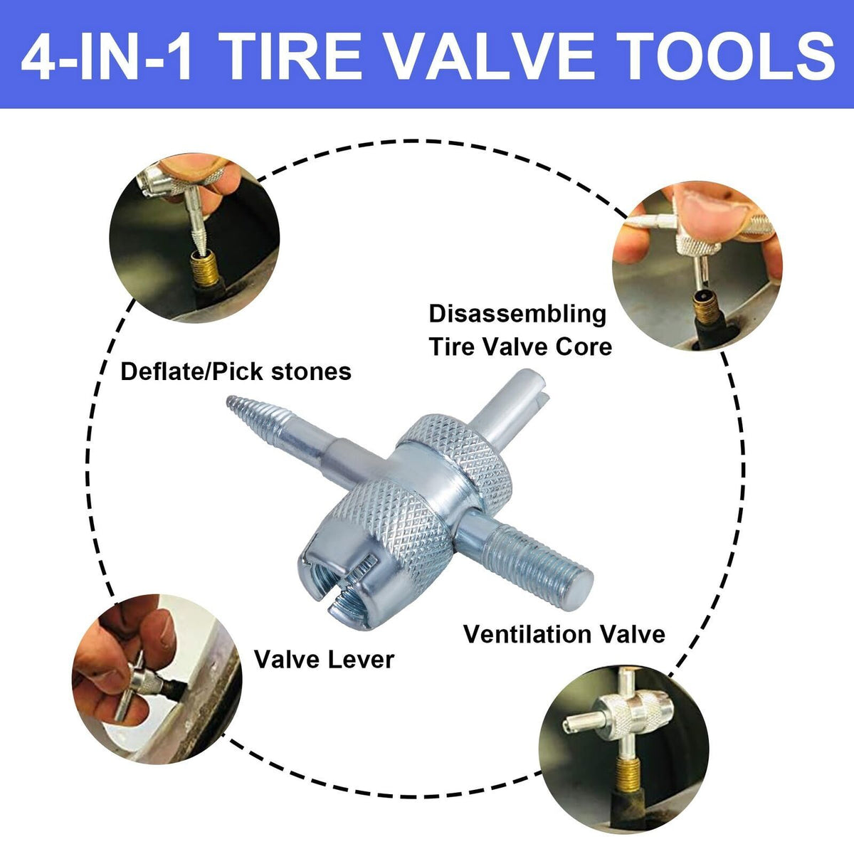 13PCS Tire Valve Stem Tool Kit for Quick Valve Removal and Installation