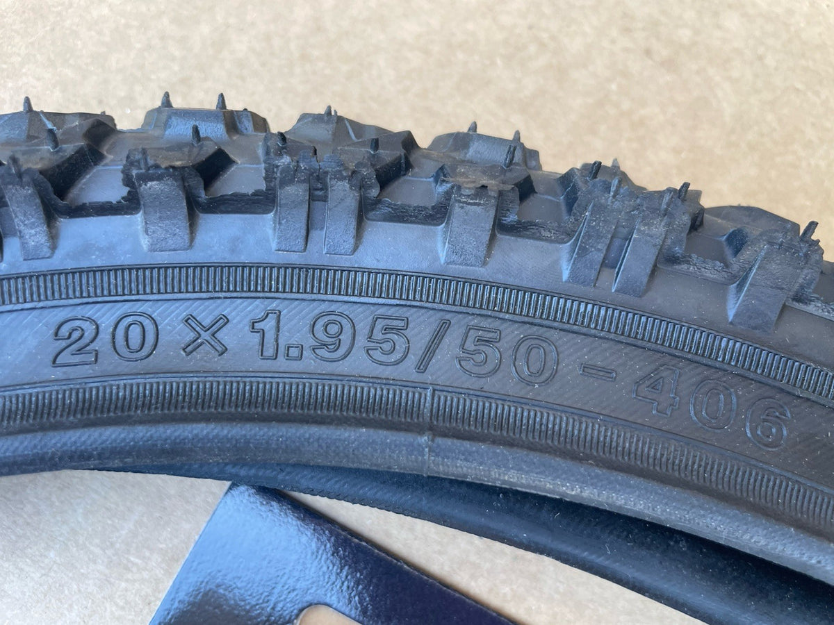 20'' x 1.95 MTB BMX Bicycle Tires and Tubes All Black Mud Terrain Set