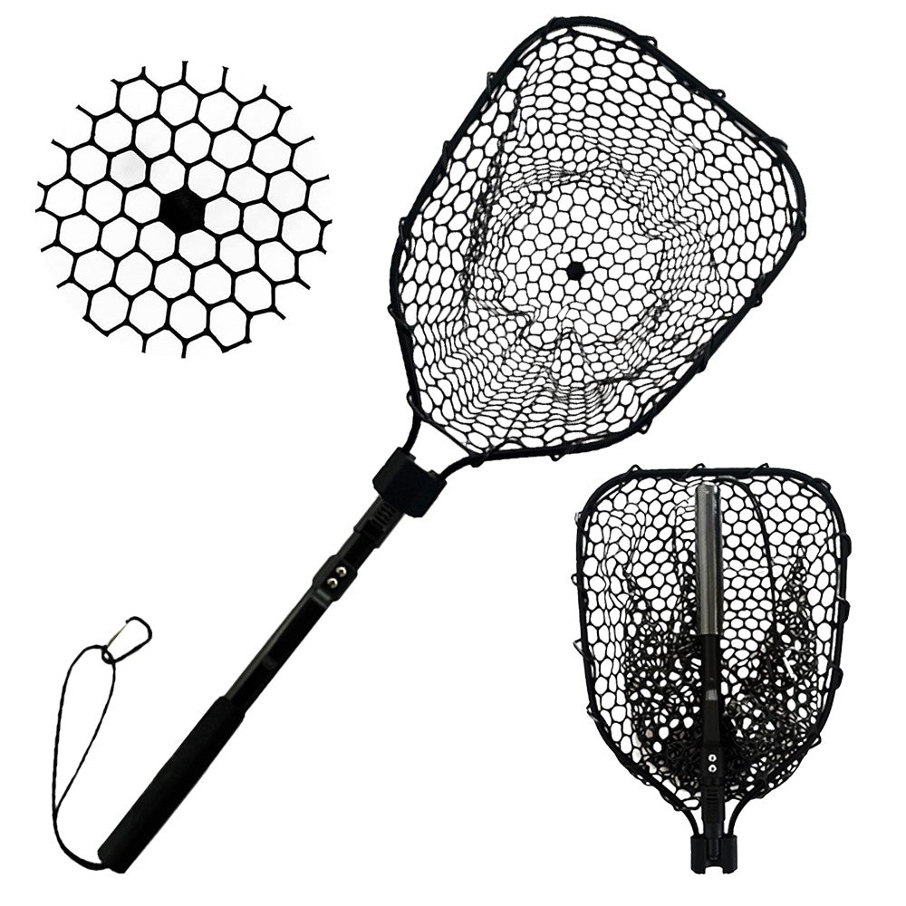 Fly Fishing Landing Net with Soft Rubber Mesh – Lightweight, Collapsible, Durable