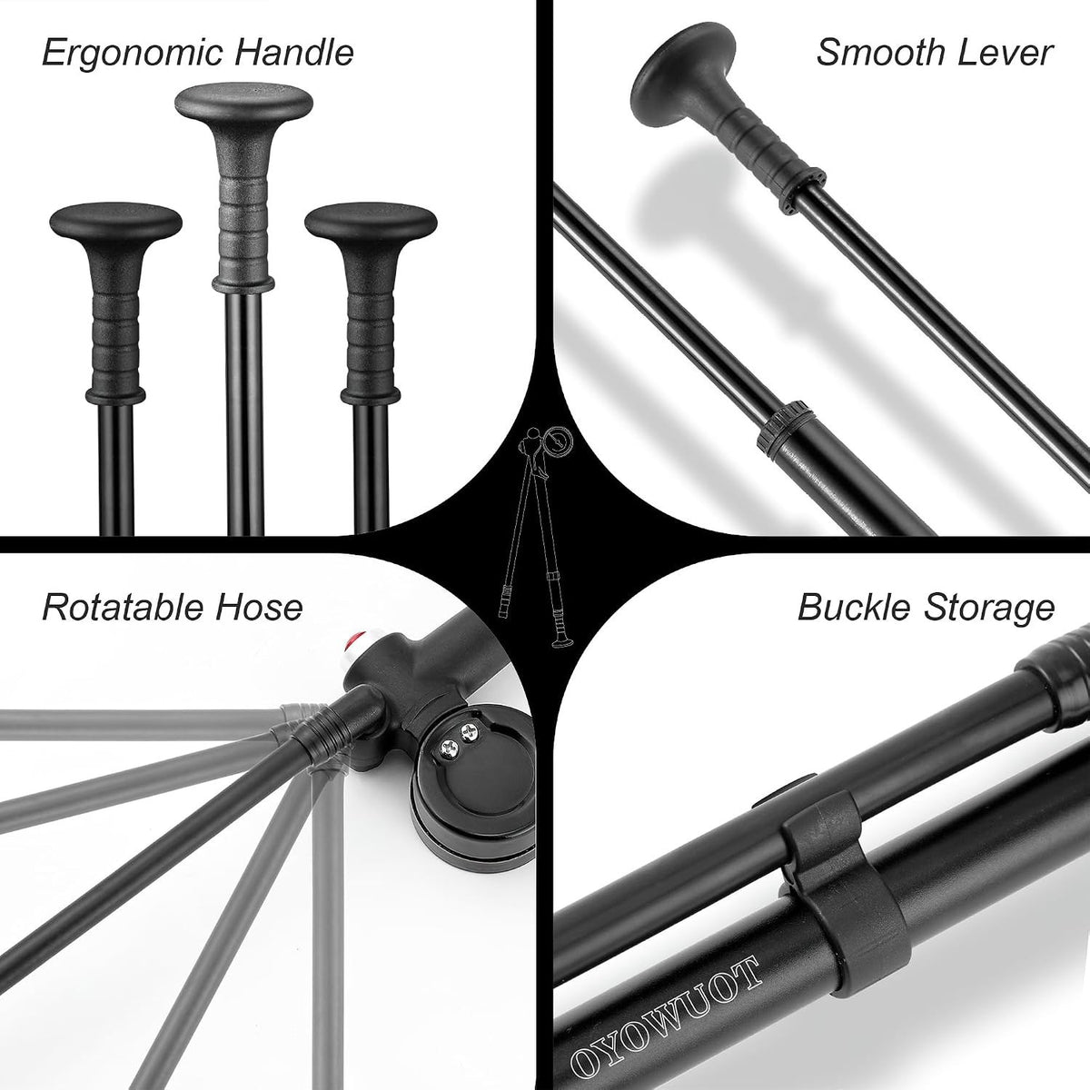 Bike Shock Pump with Gauge - 300 PSI Air Compressor for Fork & Shock