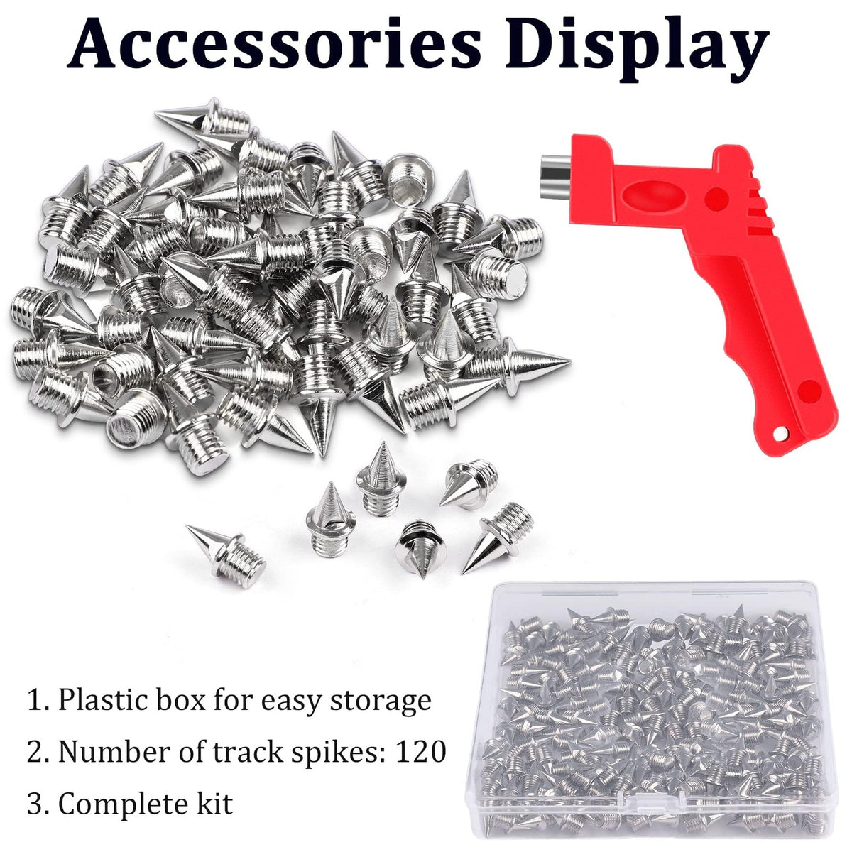 120Pcs 1/4 Inch Replacement Spike Set for Track and Cross Country Running Shoes
