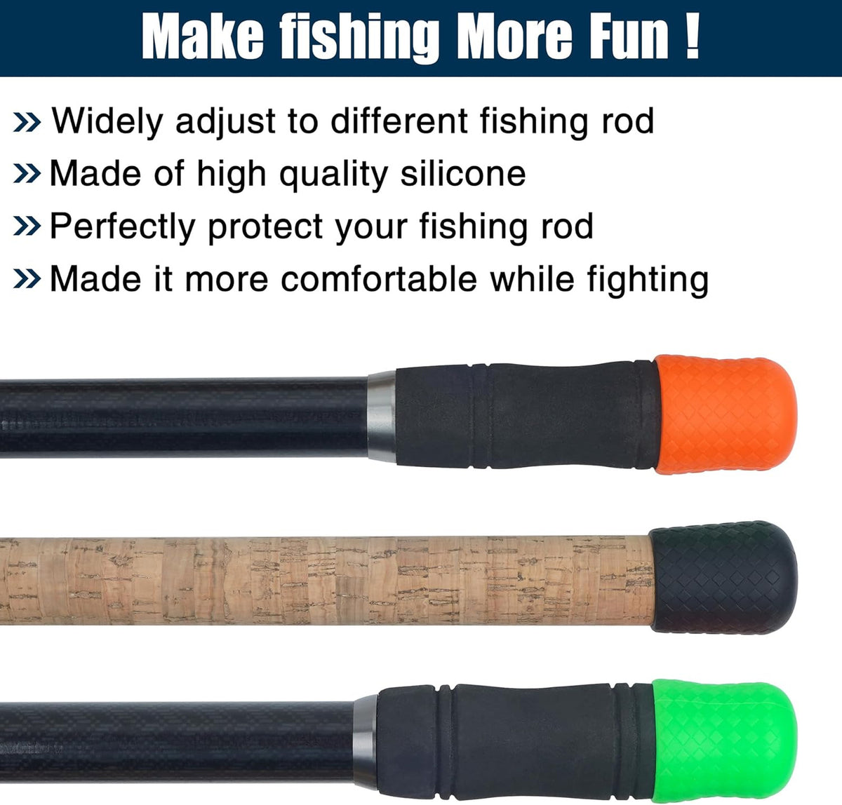 Fishing Rod Butt Cap Silicone Cushion End Seat Protector - Waterproof & Durable