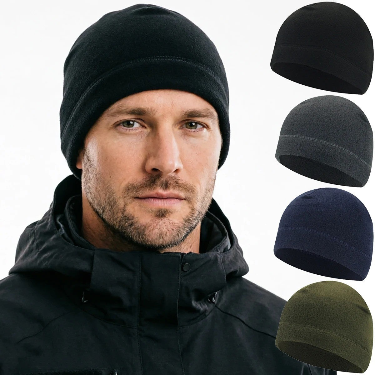 Unisex Winter Fleece Beanie Hat - Windproof Skiing & Outdoor Cap