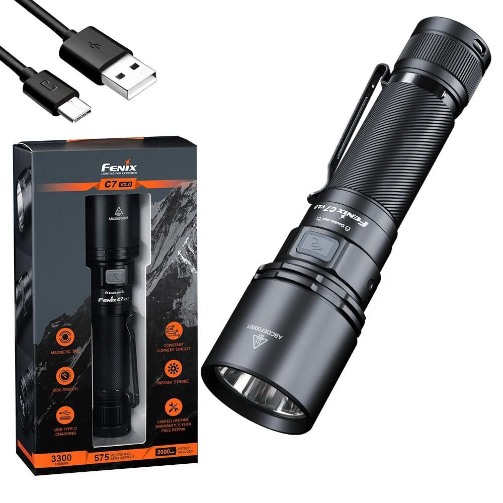 Rechargeable LED Flashlight 3300 Lumens Waterproof Tactical Torch with Battery